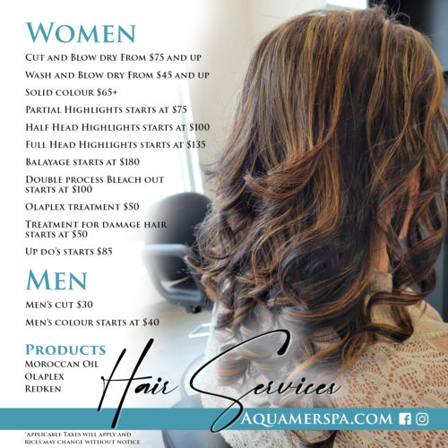 Hair Services – Aqua Mer Spa